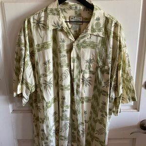 Mens Hibiscus button down shirt
